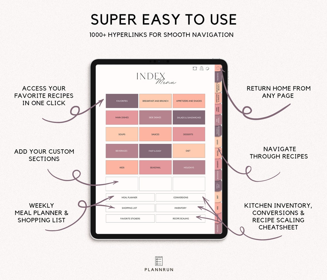 Recipe Book | Meal Planner | Recipe Journal | Digital Cookbook for iPad ...