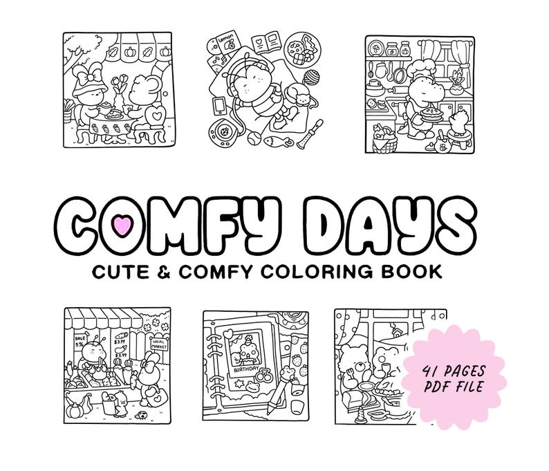 Buy Coco Wyo Comfy Days Coloring Book, Cute and Comfy Digital Coloring ...