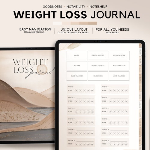 Weight Loss Journal Workout Planner Weight Loss Tracker Etsy