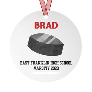 Personalized Ice Hockey Ornament, Customized High School Ornament, Varsity, Ornaments Christmas Personalized, Gift for Kids, Ice Hockey