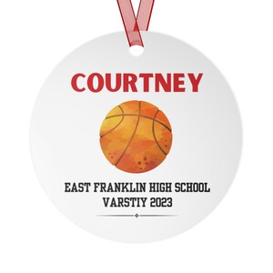 Personalized Basketball Ornament, Customized High School Ornament, Varsity, Ornaments Christmas Personalized, Gift for Kids, Basketball