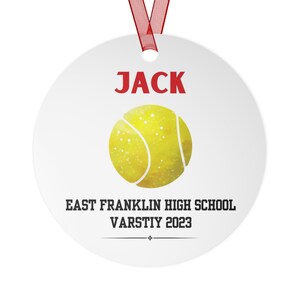 Personalized Tennis Ornament, Customized High School Ornament, Varsity, Ornaments Christmas Personalized, Gift for Kids, Tennis, Sports