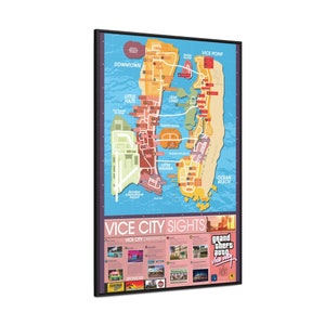 Grand Theft Auto 3 Canvas GTA3 Liberty City Map GTA Poster PS2