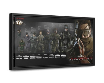 Metal Gear Solid Canvas 20"x10", MGS Evolution of Snake Wall Art, Metal Gear Playstation Poster, Solid Snake, Video Game Poster, Kojima PS2