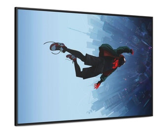 Spiderman Into the Spiderverse Poster for Theater Room, Miles Morales Poster, Marvel Movie Wall Decor, Spiderman Gift, Aesthetic Room Decor