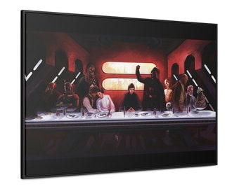 Star Wars Last Supper Wall Art, Funny Movie Poster for Theater Room and Man Cave, Aesthetic Room Decor, Star Wars Gift