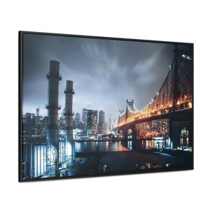 Queensboro Bridge Wall Art for Entryway, New York City Home Decor Gift, City Skyline Living Room Canvas, NYC Street Photography, Urban Art
