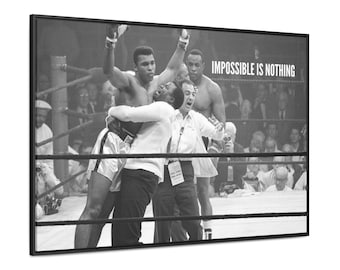 Muhammad Ali Motivational Quote Office Decor, Inspirational Quote, Boxing Poster, Trendy Wall Art, Wall Art for Game Room, Gift for Teens