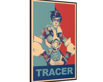 Overwatch Tracer Poster, Canvas, Propaganda - Overwatch 2 / Tracer / Overwatch Poster / Tracer Poster / Video Games / Wall Art / Wall Decor