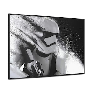 Stormtrooper Poster for Home Theater, Abstract Star Wars Wall Art, Movie Gift for Film Lover, Black & White Star Wars Decor, Star Wars Gift