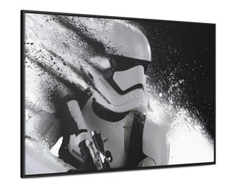 Stormtrooper Poster for Home Theater, Abstract Star Wars Wall Art, Movie Gift for Film Lover, Black & White Star Wars Decor, Star Wars Gift