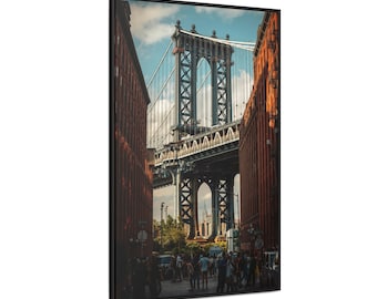 Dumbo Brooklyn Bridge Wall Art for Entryway, New York City Home Decor Gift, City Skyline Living Room Canvas, NYC Street Photography