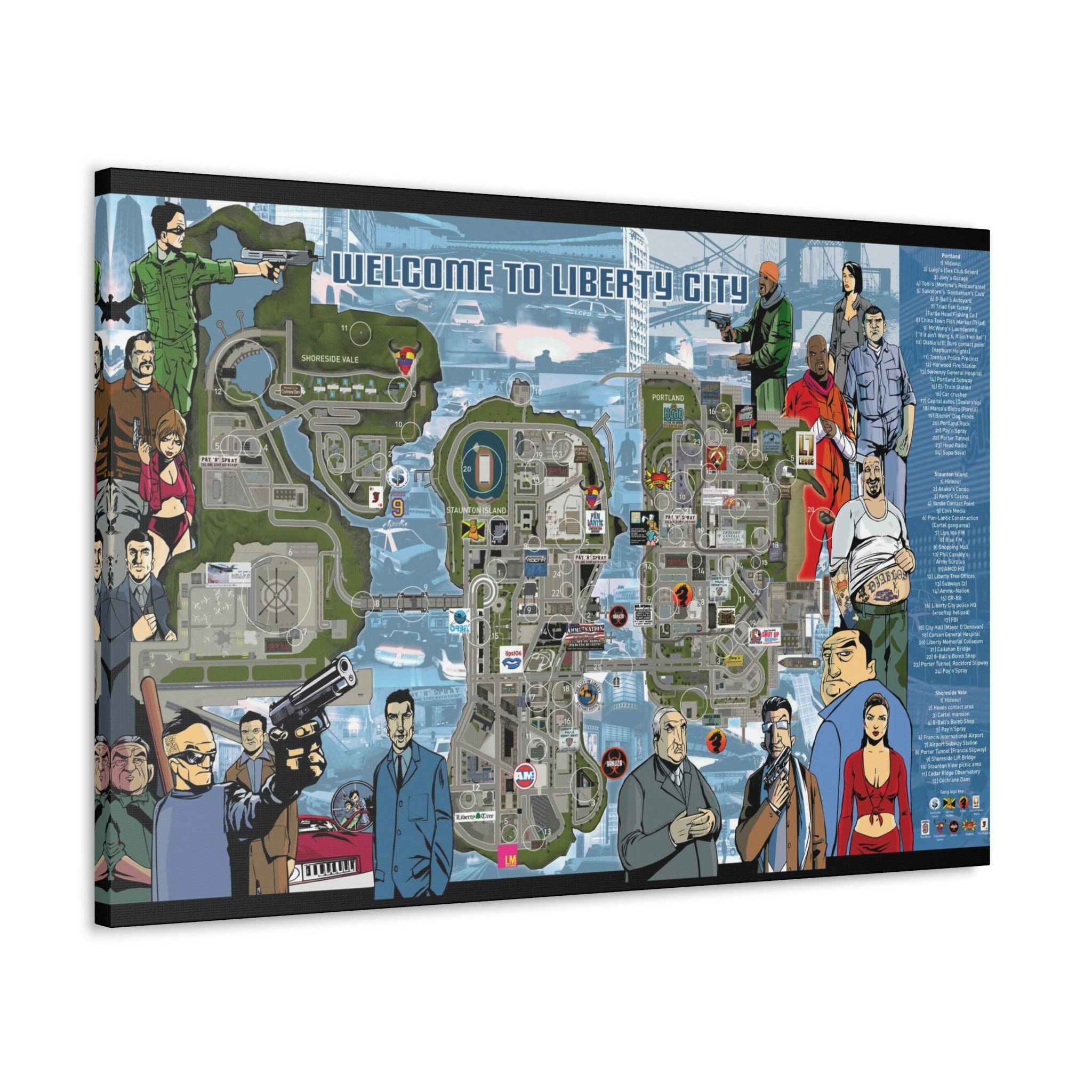 Grand Theft Auto Liberty City Stories Map Video Game Poster