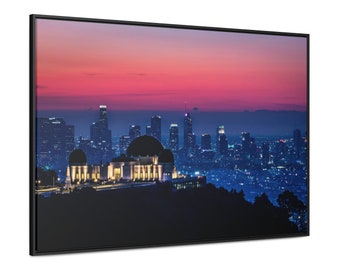Griffith Observatory Poster, Canvas - Observatory / Los Angeles Poster / California Poster / Los Angeles Art / Skyline / Travel / Astronomy