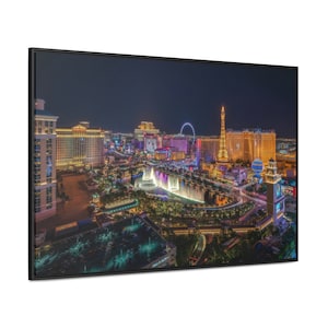 Las Vegas Strip Nevada Wall Art for Entryway, Vegas Home Decor Gift, City Skyline Living Room Canvas, Vegas Street Photography, Nevada Decor