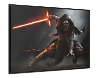 Kylo Ren Lightsaber Wall Art for Movie Theater, Star Wars Poster, First Order Home Decor, Star Wars Gift, Aesthetic Room Decor, Trendy Art