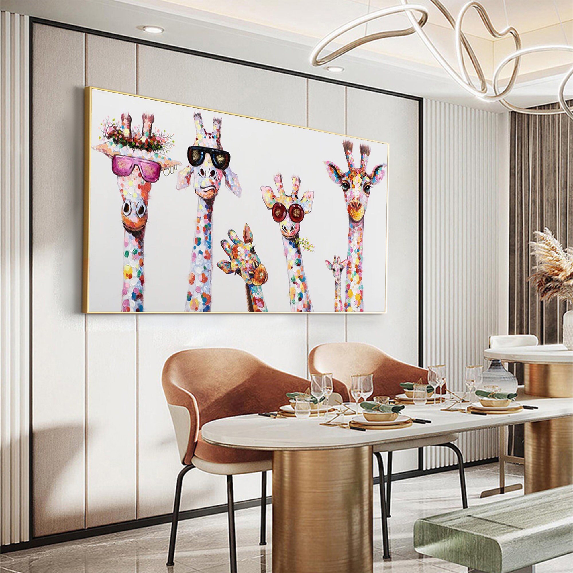 Abstract Giraffe Oil Painting on Canvas Original Custom Etsy