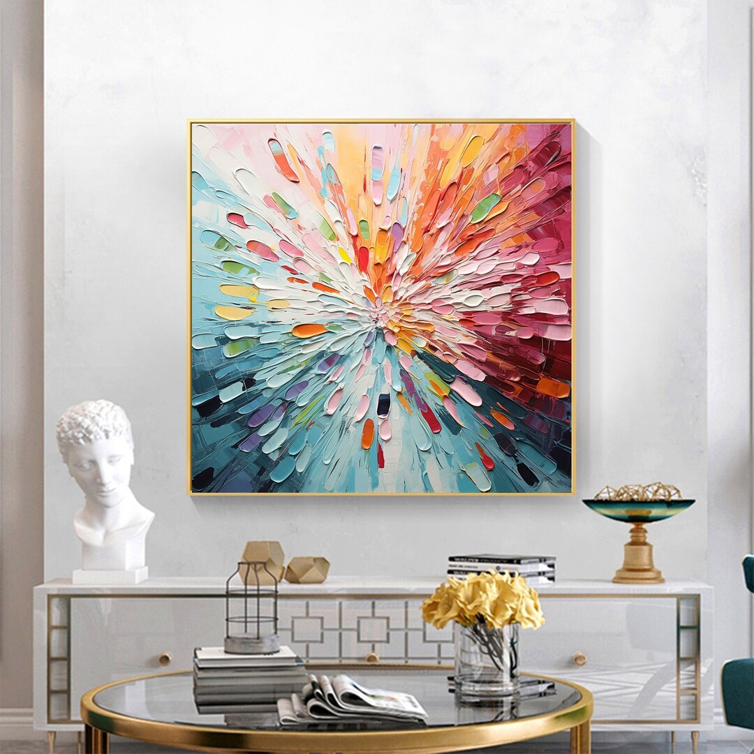 Original Colorful Oil Painting on Canvas Modern Textured Wall - Etsy Canada