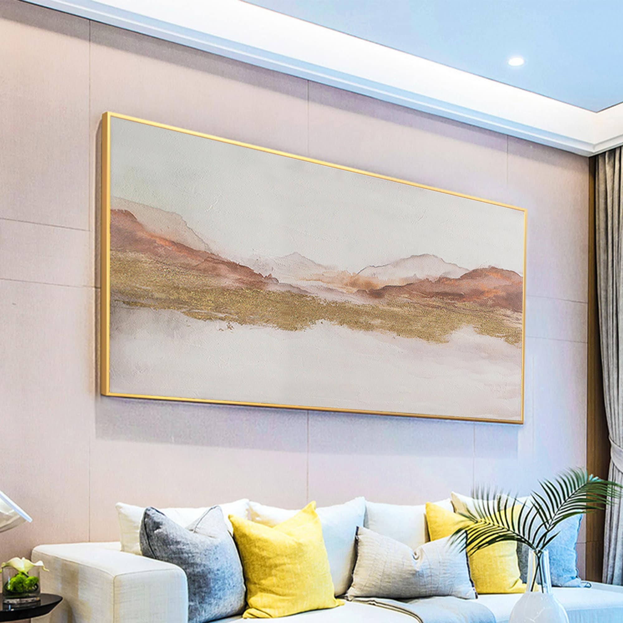 Original Abstract Gold Foil Oil Painting on Canvas Large Hand Etsy