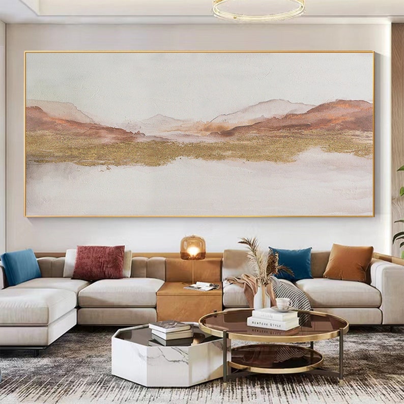 Original Abstract Gold Foil Oil Painting on Canvas Large Hand Etsy