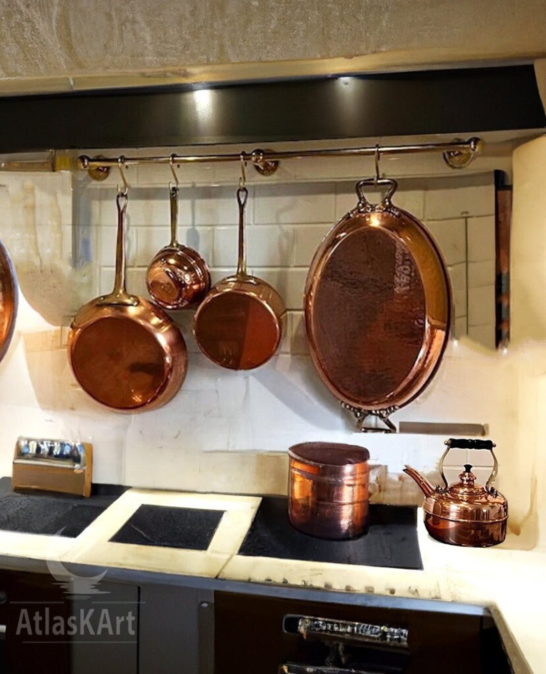 Unlacquered Brass Pot Rack Antique Style Brass Pot Rack Rustic Etsy