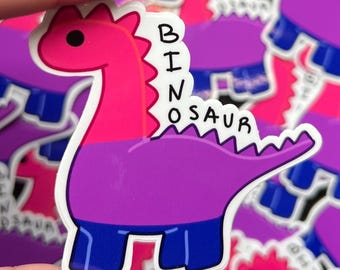 Sticker binosaurus || Dinosaurus || LGBTQTIA+ || LHBT+ || Bi Pride || Trots ||