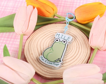 Man I Love Frogs-sleutelhanger || 3 inch || Acrylepoxysleutelhanger ||