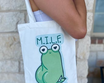 Man I Love Frogs Tote Bag || Frog Bag || Raven Tote Bag ||