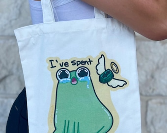 I've Spent Too Much!!! Tote Bag || Funny Bag || Raven Tote Bag ||
