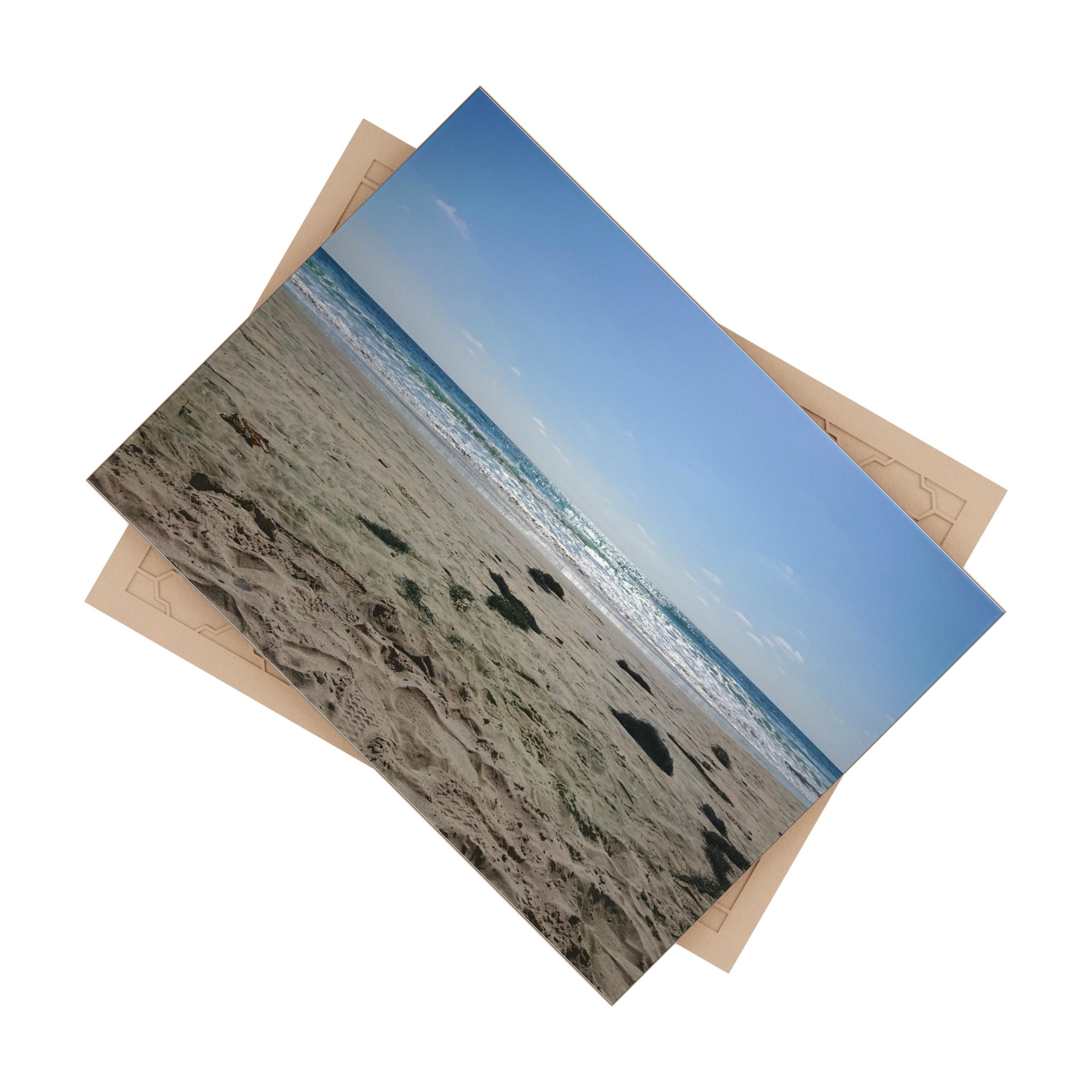 フォトタイル ビーチ セラミック フォト タイル、6 インチ x 8 インチ 光沢または