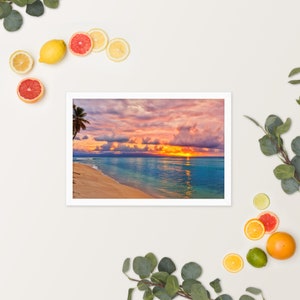 Póster enmarcado, Póster enmarcado al atardecer, Póster enmarcado en la playa, Póster enmarcado en madera, Póster de papel mate