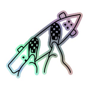 Holographic Sticker, Skateboarding Holographic Sticker, Laptop Sticker