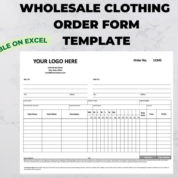 Order Form Template Etsy