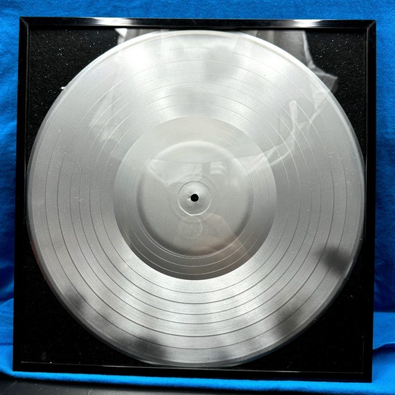 Silver Vinyl Record Framed Wall Decoration 12x12 