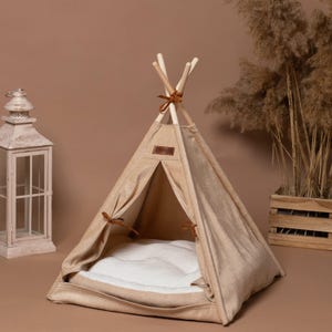Dog and cat teepee tent | Handmade by Unipets® | Modern pet tent 64x60x60 | Stylish dog bed made of premium materials