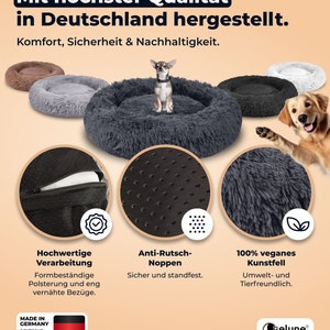 Hundebett Hundekissen waschbar inkl. Bezug Bett Körbchen Donut Cushion Maschinenwaschbar Haustiermöbel Geschenkidee Personalisierbar Bild 3