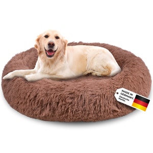 Hundebett Hundekissen waschbar inkl. Bezug Bett Körbchen Donut Cushion Maschinenwaschbar Haustiermöbel Geschenkidee Personalisierbar Braun