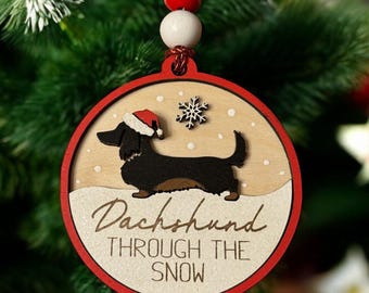Dachshund Through The Snow Ornament