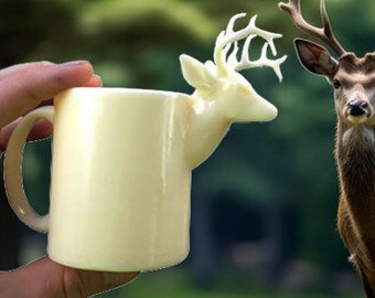 3D Printable Deer Head Mug. DIY 3D Print File