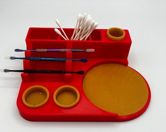 Model X1 Dab Station / Dab Tool Organizer / Dab Mat / Tool Holder / Silicone Dish / Q-Tip Holder / Carb Cap Holder