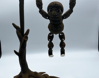Articulate Sloth with Tree / Desk Art / Toy Sloth with Hanging Tree / Fidget Toy / Hanging Sloth Toy / Flexi Sloth with Tree / Stress Toy