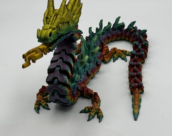 Flexi Mech Dragon / 3D Printed Dragon / Articulating Dragon / Moveable Dragon / Desk Art / Fidget Toy / Fire Breathing Dragon / Flexi Dragon