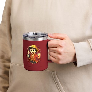 Kaffeetasse Becher mit lustigem Charakter Design, perfektes Geschenk für Anime und Kaffeeliebhaber, Reisebecher, niedlicher Getränkebehälter, Geburtstagsgeschenk
