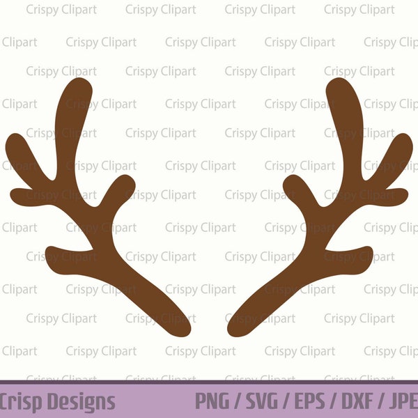 Reindeer Antlers SVG, Christmas Clipart, Cute Reindeer Antlers Vector Art, Christmas Sublimation, Xmas Antler Cut File, North Pole Deer PNG