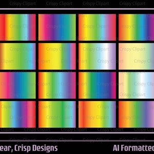 Degradado de arco iris con formato Ai para Adobe Illustrator Espectro de color Muestras de degradado metálico Relleno de efecto de metal de arco iris Fondo degradado