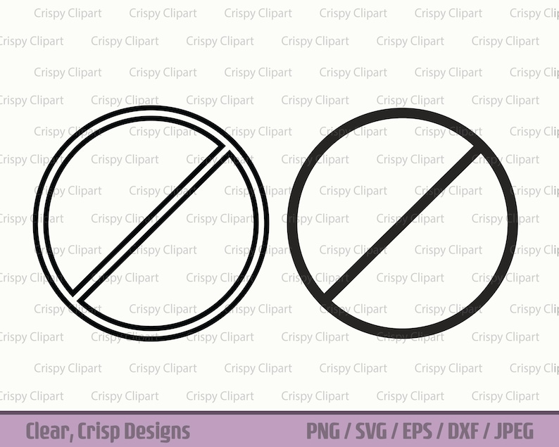 Thin No Sign Silhouette SVG, No Symbol Outline, Prohibition Sign ...