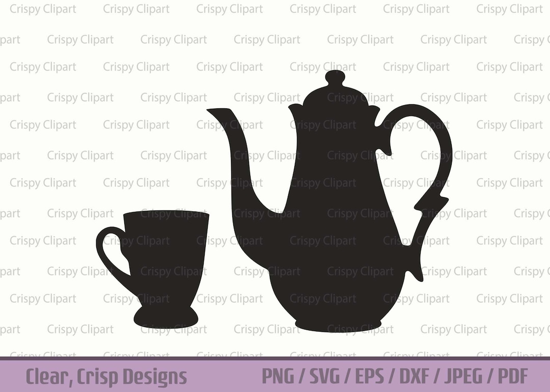 Teapot and Cup SVG, Antique Tea Pot and Cup Cut File, Tea Cup Vector