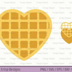 Heart Waffle SVG, Simple Heart Waffle Clipart, Archivo de corte de gofres, Arte vectorial de comida para el desayuno, Waffle belga en capas SVG, Día de San Valentín, Amor