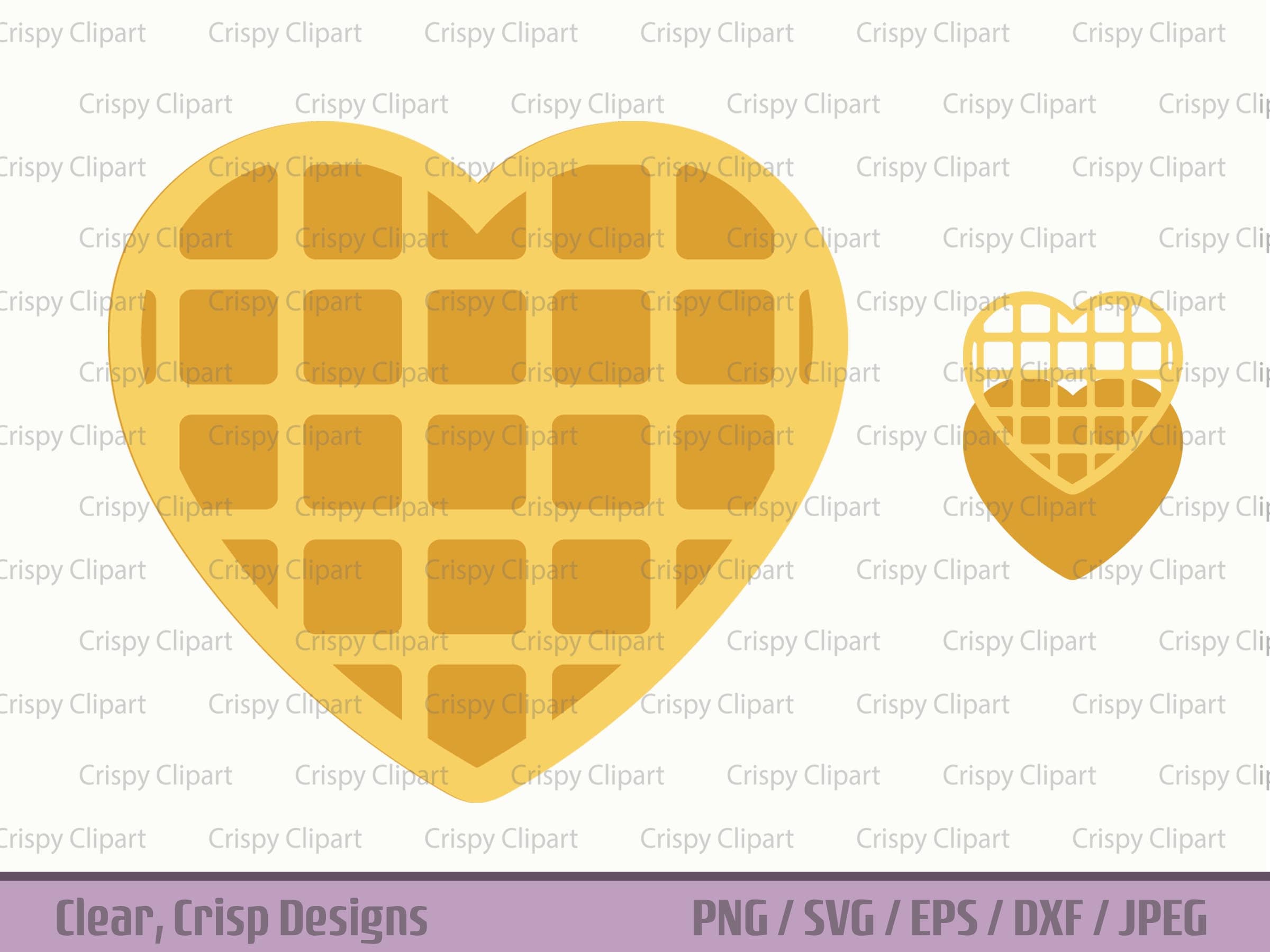 Waffle Clipart Heart Waffle Cut File Simple Heart Waffle Etsy Canada