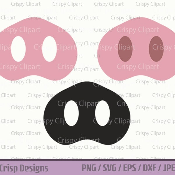 Pig Snout Clipart, Cute Pink Pig Nose SVG Cut File, Animal Nose, Swine, Pig Vector Art, Farm Animal Dress Up, Instant Digital Download